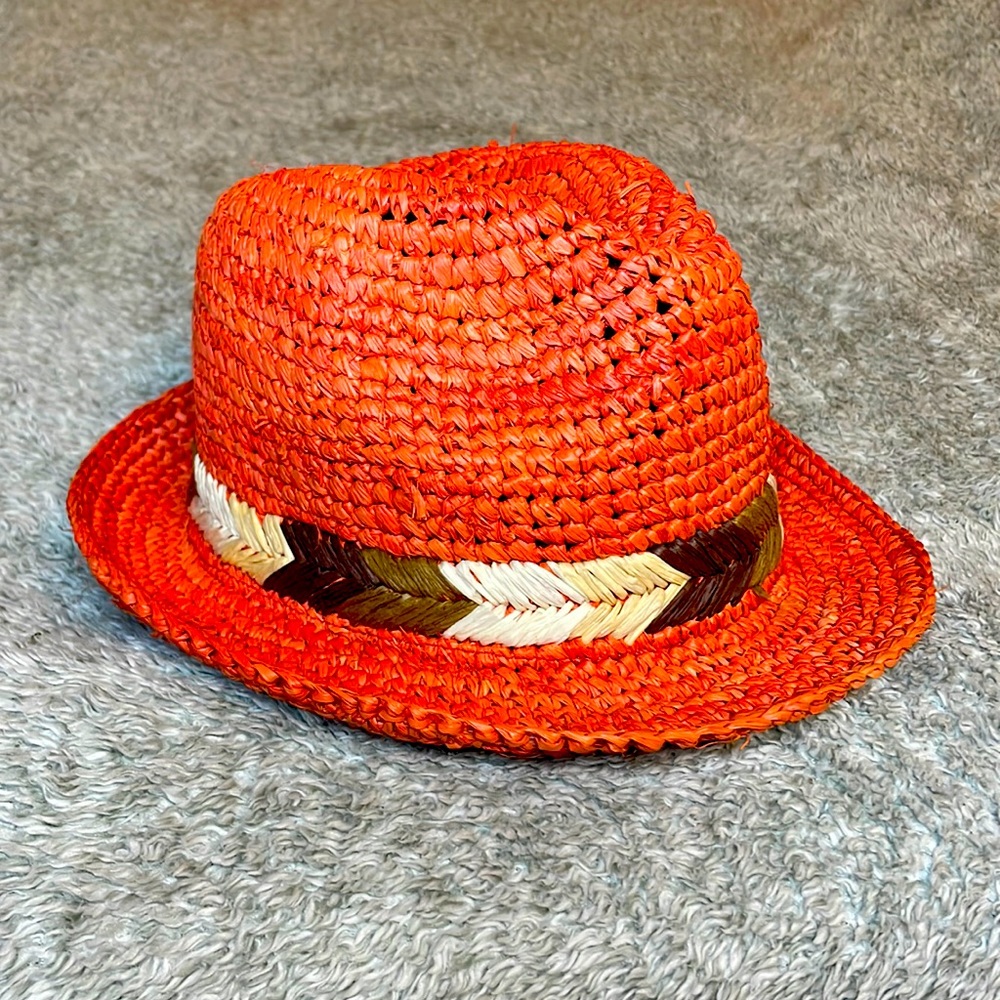 Salmon fedora by Roxy, High quality woven straw hat